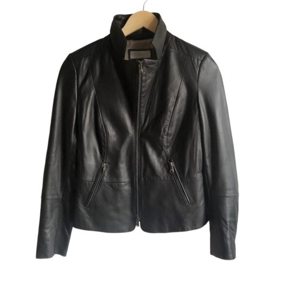 Schyia Lamb Leather Jacket XS Black Soft Supple - Picture 4 of 15